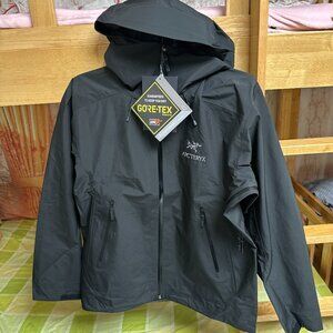 Men's Arcteryx Black Casual Waterproof Breathable Hooded Hard Shell Jacket